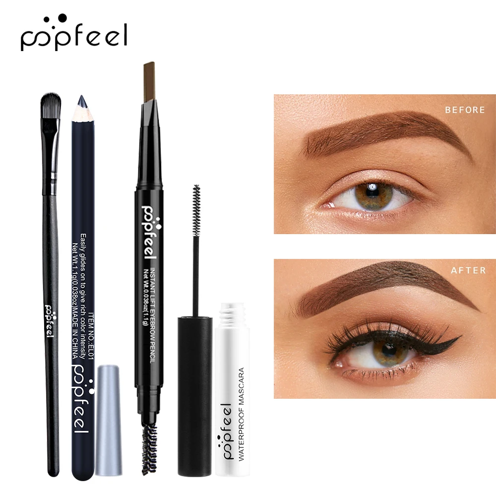 Conjunto de maquiagem Popfeel-Eye para mulheres, paleta de sombras, delineador, rímel, lápis de sobrancelha, maquiagem Tool Box, presentes - Imagem 5