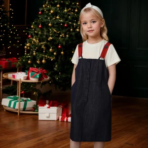 4-10 anos bebê menina jean suspender vestido primavera outono verão adolescente retro criança algodão denim cinta saia roupa menino roupas gerais