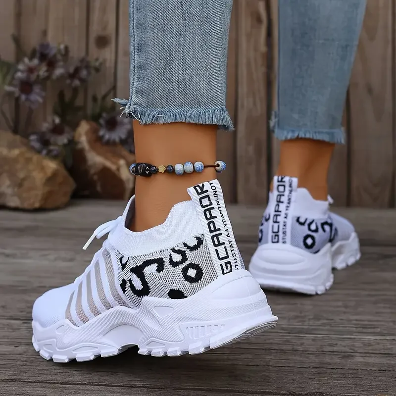 Mulher sapatos tênis com estampa de leopardo leve e respirável tênis casuais femininos venda sapatos com frete grátis - Imagem 3