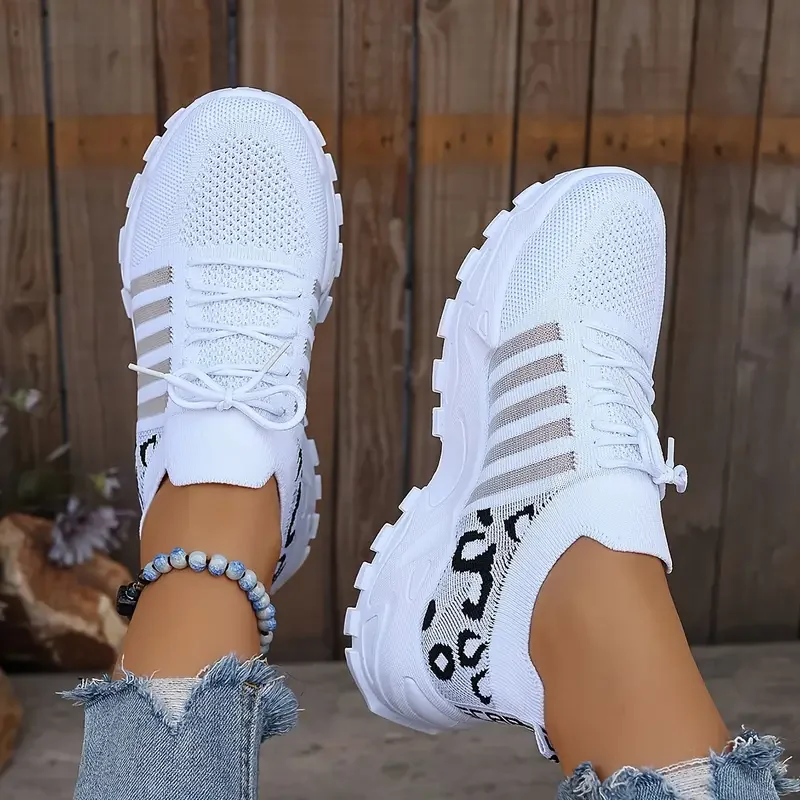 Mulher sapatos tênis com estampa de leopardo leve e respirável tênis casuais femininos venda sapatos com frete grátis - Imagem 2